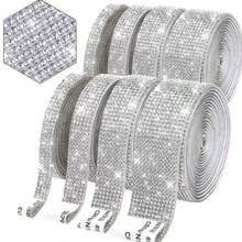 1 Roll Self-Adhesive Rhinestone Sticker For DIY Decoration, Glitter Ribbon Sticker With Drill Crafts, Home Decoration/Gift Decoration