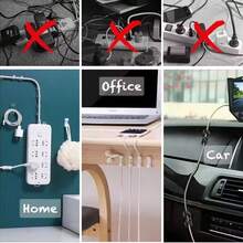 160pcs/40pcs/20pcsClear Cable Clips - Self-Adhesive ABS Cable Management Organizer For Under Desk & Wall Wire Holder, Home Office Car TV PC Ethernet USB Charging Data Line, And For Christmas LED Light Clips Indoor/Outdoor (Assorted Sizes) - Clear - View 6