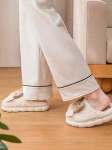 Pantuflas esponjosas para mujer para otoño/invierno, cómodas para usar en interiores, silenciosas, cálidas, con diseño de lazo lindo, adecuadas para pisos de madera dura, aislamiento, Galentines, Puppy, Carnaval, decoraciones de fiesta, zapatos, selecciones de primavera y verano, regalos para damas de honor, habitación, decoración de dormitorio, playa, viaje, para hombres, para mujeres, vacaciones, Día de la Mujer, artículos de viaje, recuerdos de boda, Y2k, dormitorio, accesorios de coche para mujeres, decoración de cocina, cosas lindas - Café integral - Ver 9