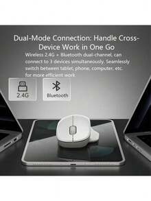 HP Professor SE Wireless Mouse: Bluetooth 2.4G Dual-Mode Connection, Adapts To Three Devices Simultaneously, Quiet Buttons, Ergonomic Design, Ideal For Multi-Screen Collaboration In The Office, Compatible With Laptops And Desktops. - Milk Tea Color - View 4