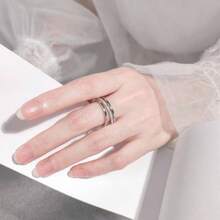 Anillo de Mujer TREENEST Anillo Ajustable para Mujer con Circonita Cbica, Anillos de Mujer Brillante y Elegante Anillo de Boda Regalo para Mujeres Tamao Universal - Pago - Ver 7