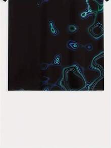 Men's 3D Digital Print Turquoise & Black Abstract Blue Floral T-Shirt - Turquoise Green & Navy Blue Short Sleeve Round Neck, 100% Casual & Statement Party Wear, Machine Washable Bold Turquoise Top For Daily Outfits & Halloween Events, Durable Breathable Fabric With Vibrant 3D Digital Print, Relaxed Fit For Summer & Layering, Turquoise & Black Abstract Flower Design Apparel - 混合色 - 查看 3