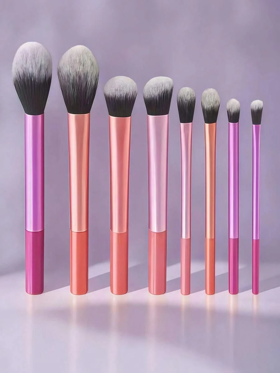 8 piezas Juego de brochas de maquillaje profesional, que incluye brocha para polvo, brocha para rubor, brocha para labios, etc., regalos