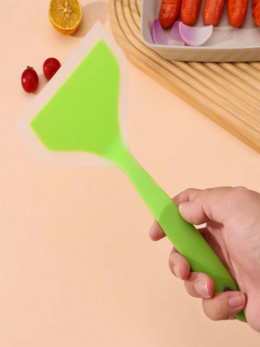 1/2pcs Silicone Tamagoyaki Pan Spatula, Non-Stick Omelette Pancake Egg Flip Spatula - Green - View 1