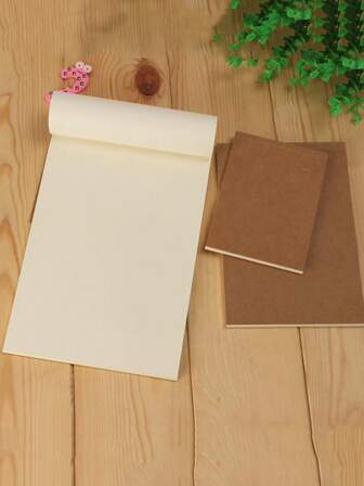 Papel de boceto en blanco para estudiantes. Cuaderno minimalista, fácil de transportar. Se puede usar como lista de tareas y notas. Diseño flexible, sin fecha requerida. Adecuado para uso estudiantil. Aplicable para útiles escolares, accesorios de escritorio, regalos de Navidad, etc.