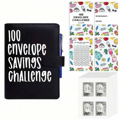 100 Envelopes Money Saving Challenge - A5 Money Saver Budget Binder Book With Cash Envelopes And Numbers, 100-Days Of Easy And Funny Ways To Save $5,050 Cash Envelope Challenge Binder, Pink