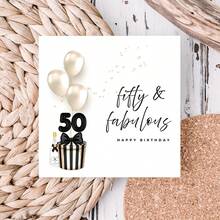 50th Birthday Card | 50 And Fabulous | Black And White | Fiftieth Birthday | Milestone Cards | Greetings Cards - Multicolor - View 6