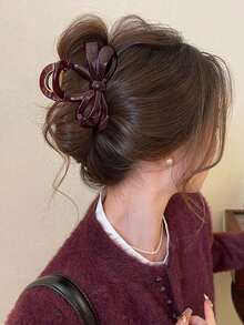 1个简约优雅蝴蝶发夹 时尚高品质发爪发饰 女士发饰蝴蝶结发夹 度假发夹 时尚发爪夹 - 彩色 - 查看 4