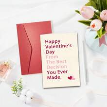 1 tấm thiệp ngày lễ tình nhân lãng mạn dành cho anh ấy/cô ấy, thiệp ngày lễ tình nhân vui nhộn dành cho vợ chồng, quà tặng ngày lễ tình nhân cho đối tác, ngày lễ tình nhân vui vẻ từ quyết định tuyệt vời nhất bạn từng đưa ra - Nhiều màu - Xem 4