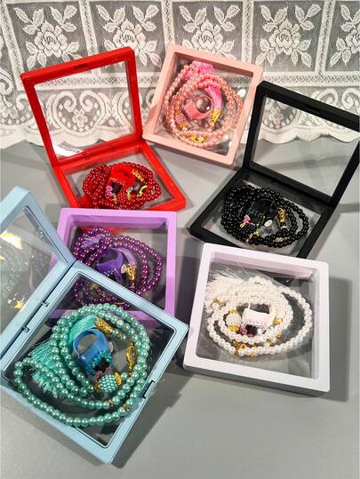 Bestselling Gift Box Set, Multi-Color Faux Pearl Rosary Beads Set, Handheld Prayer Beads + Ring Counter