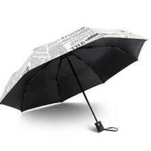 1pc Fully Automatic Newspaper Umbrella, Black Coating UV Protection Sun Umbrella, Dual Use Umbrella, 3-Fold Umbrella, Unisex Rain Umbrella
