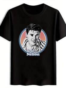 Camiseta gráfica retro de banda de rock para hombres - Manga corta. Cuello redondo. Poliéster. Ropa Casual de Verano con Estampado ;NOLA;. Diseño inspirado en la música. Ideal para viajar. Playa. Vacaciones. Regalo de festival. Ropa de Salida Casual Camiseta Estilo Vintage Ropa Casual Duradera - Negro - Ver 1