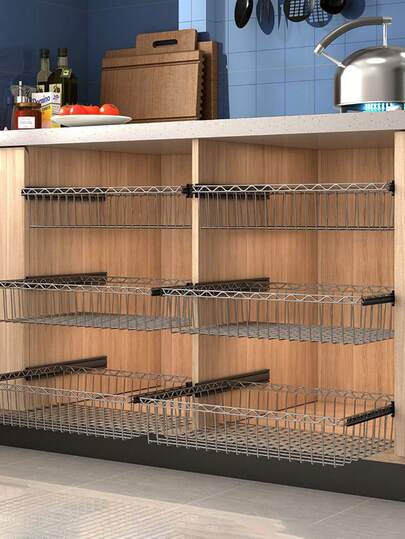 1/2 Pair - Drawer Slide Rail, Black Cabinet Hardware Track, 3-Section Thickened Slide Rail With Damping, Quiet Steel Ball Guide Rail, Home Decor Hardware Accessory