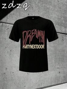 Dreamin (180 Cotton T-Shirt) Men's Round Neck And Short Sleeves, Casual Cotton, Casual Fashion, Suitable For Indoor And Outdoor Wear And Holiday Gifts