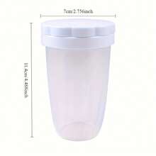 1 pieza Tamizador de harina de plástico, Tamiz de azúcar de malla manual para hornear - Colador de cocina redondo apto para contacto con alimentos como cacao, azúcar glass - Multicolor - Ver 4