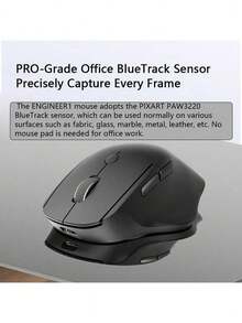 HP Chuột không dây Professor 1: Cảm biến BlueTrack cho khả năng theo dõi chính xác trên nhiều bề mặt; Kết nối hai chế độ cho kết nối ổn định trong phạm vi 10 mét; Thiết kế tiện dụng; Lớp hoàn thiện màu đen mờ. - Đen mờ - Xem 3