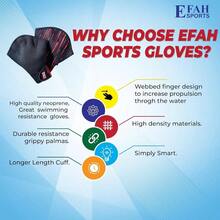 - Guantes de natacin acutica, guantes de neopreno para entrenamiento de natacin y aerbicos de agua, guantes de resistencia para hombres, mujeres y nios - Medio rojo - Ver 6