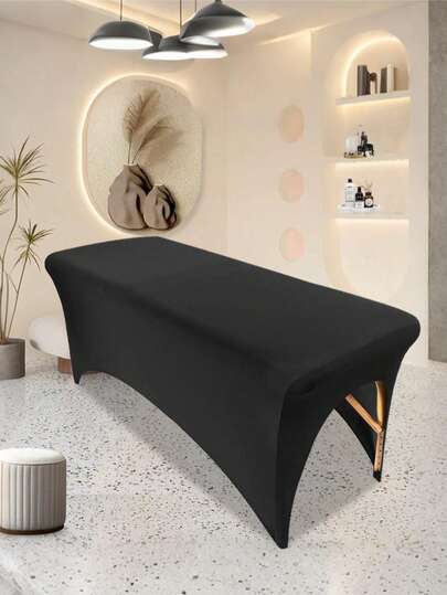 6ft Rectangular Elastic Tablecloth, Elegant Bed Skirt, Minimalist Solid Color, Arched Tablecloth, Comfortable Foot Space Underneath, Universal Rectangular Tablecloth Cover, Suitable For Outdoor Gatherings, Weddings, Bars, Birthdays, Banquets And Events.
