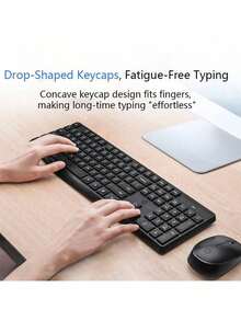 HP CS10 Upgraded Wireless Keyboard And Mouse Combo, Long Battery Life, Silent Keys, Automatic Sleep Mode, Plug And Play For Desktop And Laptop Computers, Black - Black - View 4