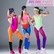 Long Leg Warmers Women 24 Inch Over Knee Knit Ribbed Leg Warmer Stirrup Yoga 80s Party Dance Ballet Supply - One Size + Black, Purple, Sapphire + 3 - View 2