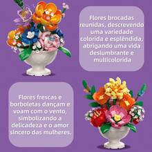 Natal Presente Super Fofo Flores Preservadas, Mini Blocos de Construção, Decoração Única, Presente Criativo - Multicolorido 2 - Visão 4