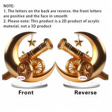 1/3 Stücke Boho Tischdekoration, Goldener Halbmond & Kanonen Design, 2D Arabische Statue, wasserfest mit Basis, geeignet für Wohnzimmer, Schlafzimmer, Büro, Islamische Muslimische Party Dekoration - Verschiedenfarbig - Übersicht 9