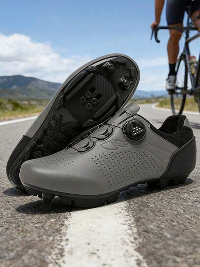 新款专业山地骑行鞋，男女款，耐磨尼龙+TPU鞋底，稳定减震，舒适超细纤维面料，内部不闷热，无需绑带，牢固旋转扣