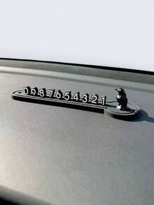 1pc Cat & Crow Design Blank Parking Permit Plate, Car Accessories Parking Number Plate, Towing Phone Number