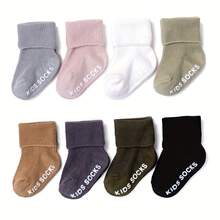 8 Pairs Baby/Toddler Non-Slip Dotted Floor Socks, Multi-Color, Suitable For All Seasons - Multicolor - View 4