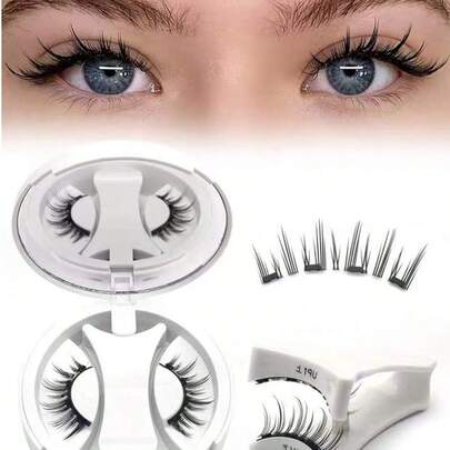 1对可重复使用的磁性假睫毛，自然妆效，无需胶水，柔软易戴易卸，假睫毛，女士眼妆礼物，睫毛，假睫毛，圣诞节，磁性假睫毛