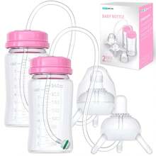 TidyFriend Anti-Colic Bottle Breastfeeding Babies 8oz, 2 Pack Bottle With Straw Convenient Feeding (Pink) - màu xanh lá - Xem 8
