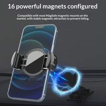 1 buah Klip Ponsel Magnetik Baru yang Populer dengan Dudukan Magnet Hisap Kuat - Dudukan Ponsel Dinding dan Meja untuk Olahraga dan Kebugaran Tanpa Stiker - Hitam - View 7