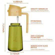 2-In-1 Spraying & Pouring Glass Oil Bottle With Spray Nozzle, Olive Oil Sprayer