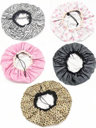 5/3/1件装 新款双层可调节发帽，蒸汽护发帽，护发帽。防脱发帽，产后帽，干湿两用发膜帽，睡眠帽