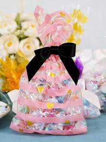 10 Stücke/20 Stücke schwarze Schleifen Dekorationen, geeignet für Feiertags-Dekoration, Hochzeitsdekoration, Valentinstag, Muttertag, Abschluss, Geschenke und Süßigkeiten-Verpackung - Schwarz - Übersicht 8