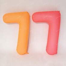 1pc 40 "Fluorescent Orange Number Balloon Birthday Party Balloon Decoration Anniversary Valentine Proposal Set Props Princess Theme Bright Orange Number - Fluorescent Orange - View 6