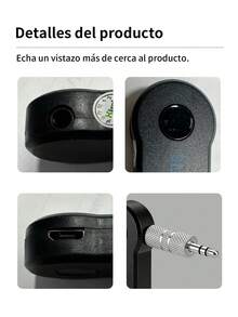 Receptor Bluetooth auxiliar para coche,Receptor/Transmisor de audio Bluetooth 2 en 1 de 3.5 mm estéreo, adaptador inalámbrico multifuncional para automóvil, TV, PC, altavoces, auriculares, llamadas con manos libres. No admite reproducción de tarjeta TF - Negro - Ver 10