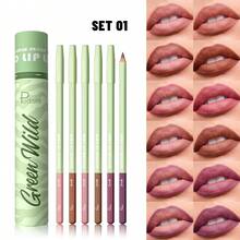 Pudaier 6 件唇线笔套装 24 小时持久防水哑光铅笔纸笔架礼品包装适合节日和生日 - 套裝 01 - 查看 7