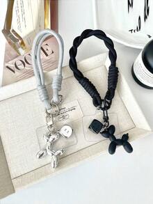 1pc/2pcs Dice Balloon Dog Phone Lanyard Wristband, Cute Phone Strap With Rope, Phone Charm Strap, Suitable For Universal Phone Cases DIY Detachable Pad, Unisex Portable Anti-Lost Anti-Drop Wrist Strap, Keychain Compatible With Android And Most Smartphone,Gifts For Mother, Family, Friends, Birthday, Holiday Phone Chain - Multicolor - View 1
