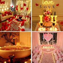 24个/套 LED电子茶蜡，电池供电无焰蜡烛，茶蜡，生日派对，婚礼装饰，浪漫烛光，家居装饰，礼品，逼真蜡烛，毕业庆祝，节日，约会，求婚，祝福，乔迁，告白 - 彩色 - 查看 9