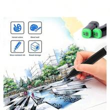 Markers Alcohol Felt Pen Manga Sketching Markers Dual Brush Art School Supplies Drawing Set School Supplies Easter Gift,Back To School Season, School Season, Painter, Student Learning, School Painting Class Supplies, Holiday Gifts, Garden Sketch,Beach Sketching And Painting,Travel Painting Supplies,Christmas/Festival Gifts - Multicolor - View 6