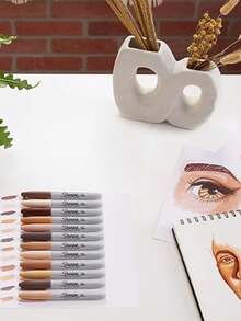 Sharpie, Marcadores Permanentes, Portraits, Colores Variados, 12 Piezas - Champán - Ver 5