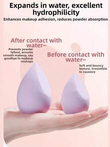 4-Piece Latex-Free Makeup Sponge Set With 4 Storage Bags – Random Colors Water Drop Shape, Wet/Dry Use For Foundation/Touch-Up, Easy To Use, No Powder Waste - 彩色 - 查看 5