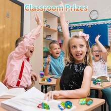 18/30/42个彩色泡泡钥匙扣，减压礼品套装，迷你泡泡推压感官玩具，适用于课堂奖励、派对礼物、礼品袋填充物、皮纳塔填充物、派对装饰、感官压力工具、办公桌减压礼品（颜色和款式随机） - 隨機顏色款式 - 查看 6