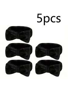 8 件高弹力蝴蝶结头带，女士珊瑚绒化妆头带，派对、婚礼、情人节、母亲节的完美伴娘礼物 - 粉色、白色、灰色 - 彩色 - 查看 10