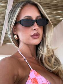 1 Pair Oval Small Frame Fashion Fashion Glasses, Retro Style, Versatile, Suitable For Daily Wear, Vacation And Travel