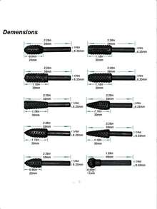 Wood Carving Rasp Drill Bits 1/4 Shank Rotary Files Woodworking Burrs Grinding Tool Cutting Engraving Deburring Shaping Grooving - Black - View 3