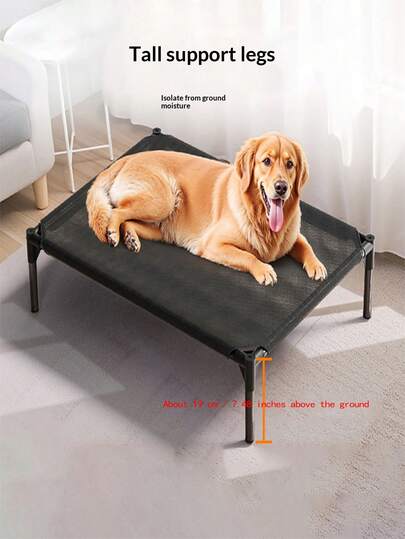 1pc Outdoor Dog Bed, Mesh Fabric - Breathable & Cool For Summer, Suitable For Small To Medium Dogs