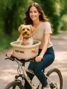 fn pets Cexto Bike With Seat And Seat For Transporting Animals For Dogs And Cats - Beige - View 12
