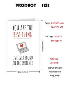 送给男友的周年纪念卡 | 送给男士/伴侣/情侣的趣味生日卡 | 情人节贺卡 | 送给老公的浪漫礼物 - 含信封 | 你是互联网上最棒的东西 - 1张